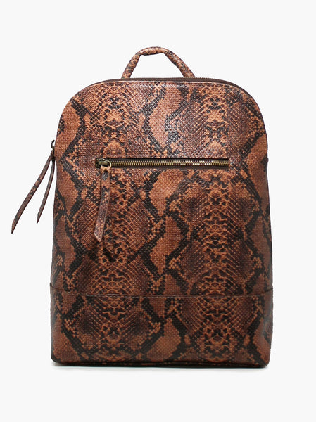 ABLE Meron Backpack in a Saddle Snake Print F19_Meron_Backpack_Cognac_copy  main image 4