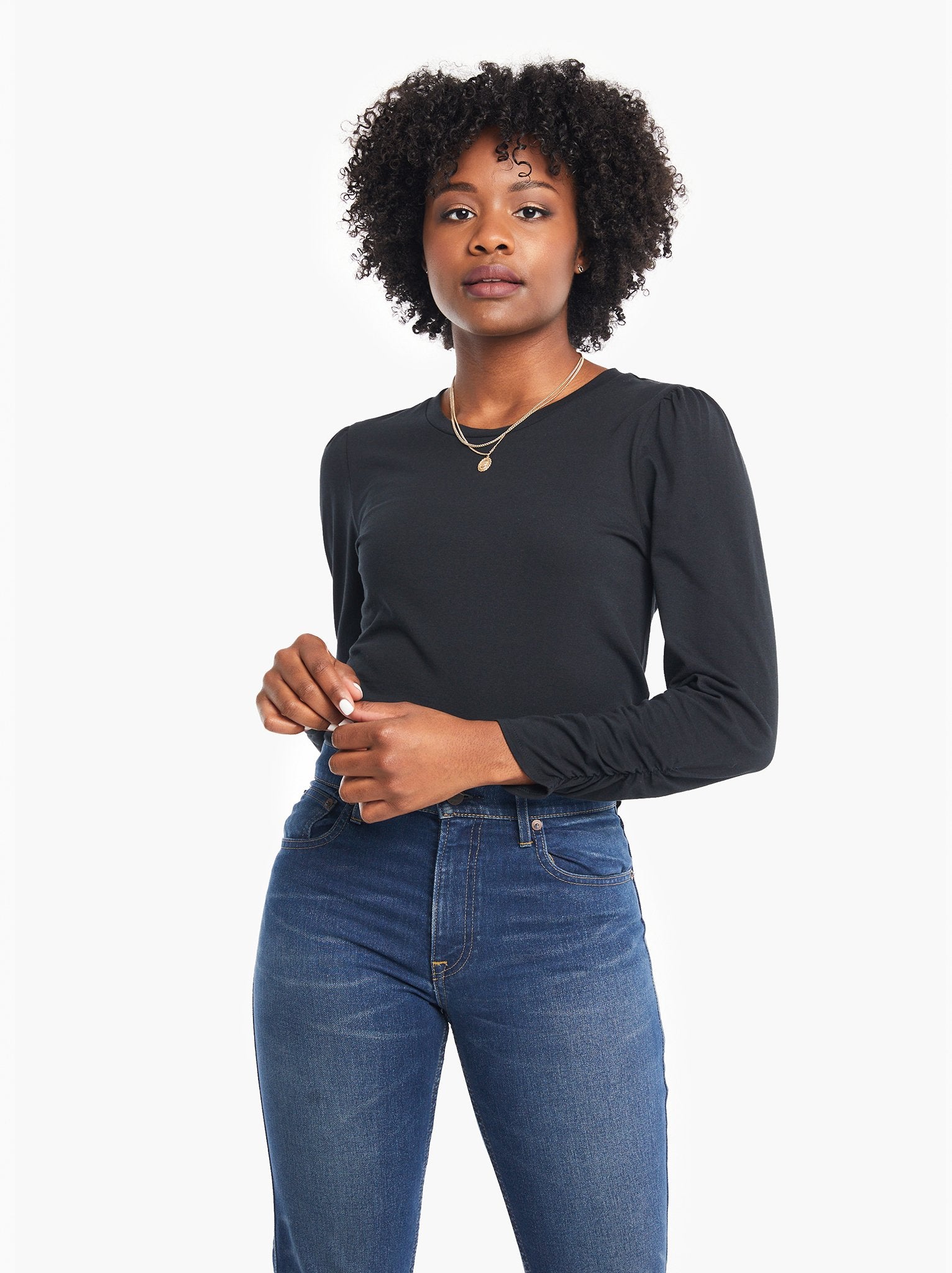 Agnes Ruched Sleeve Tee
