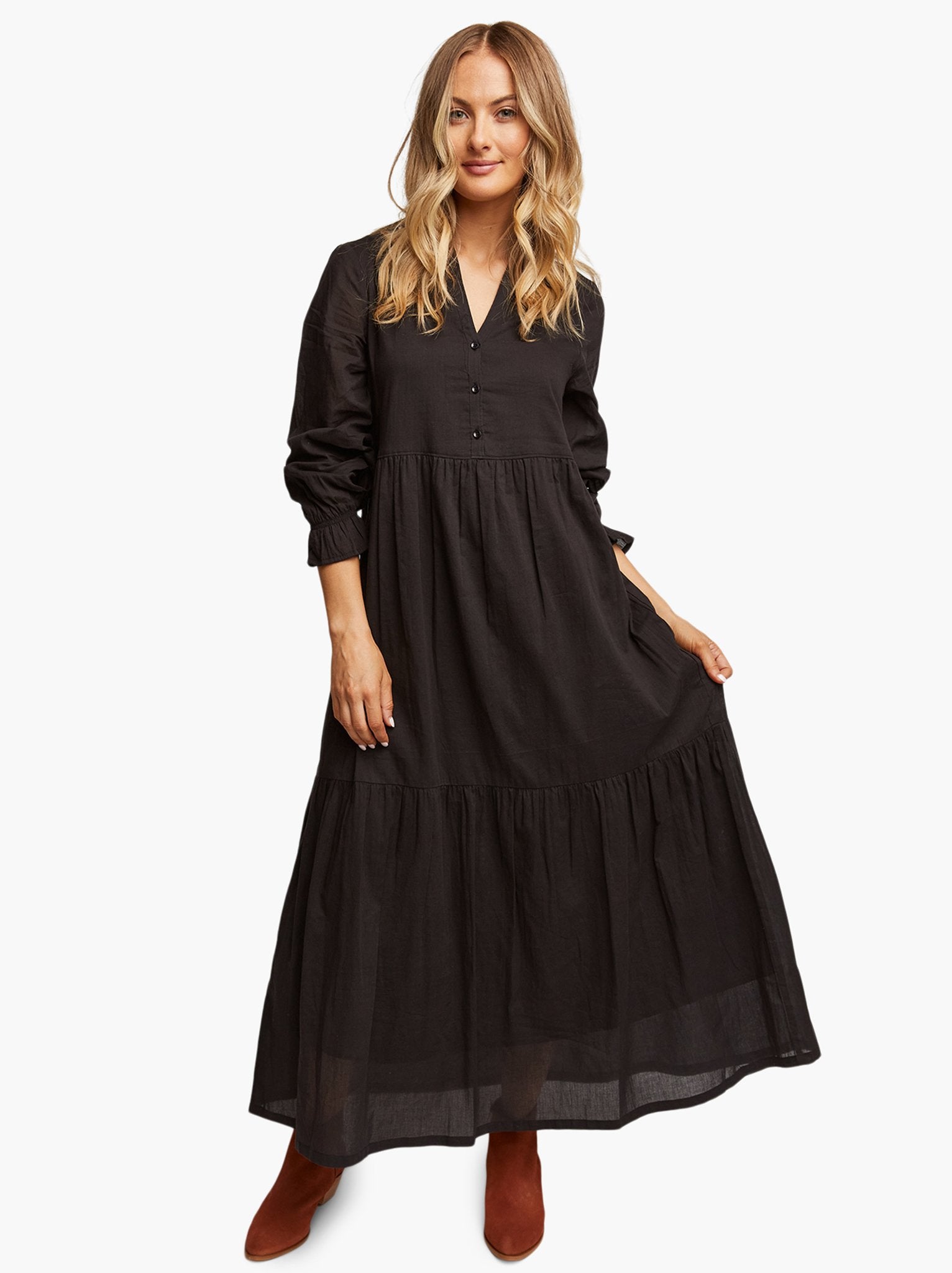 jane maxi dress Jane Black T-shirt Maxi Dress, X Large